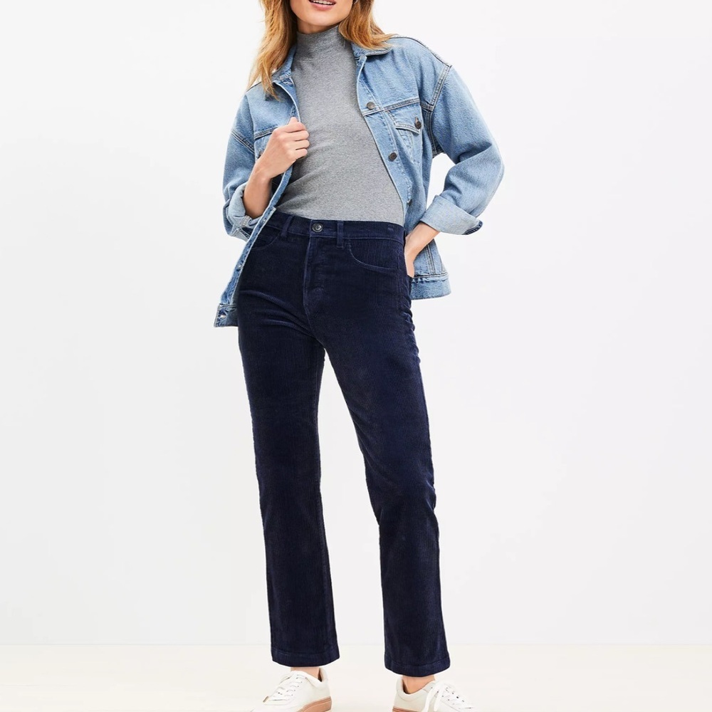 Loft NWOT Straight Corduroy Pants in Deep Space Blue Size 31 / 12
